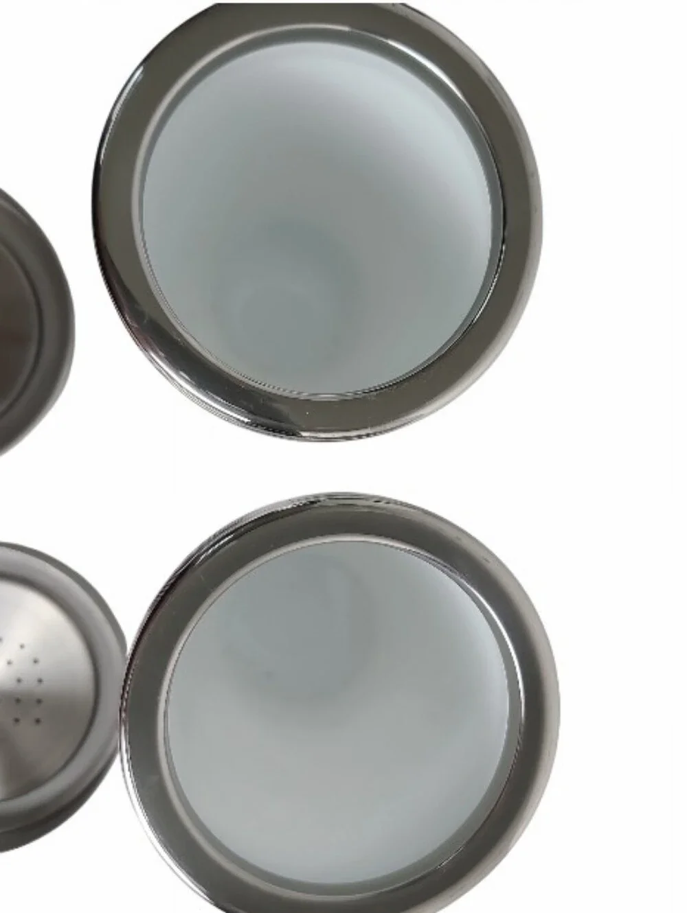 Crate And Barrel White and Silver Salt & Pepper Shaker Set - Home Accents
